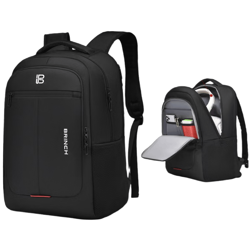 英制（BRINCH）電腦包雙肩包男士17.3英寸防震商務(wù)出差高端大容量筆記本背包