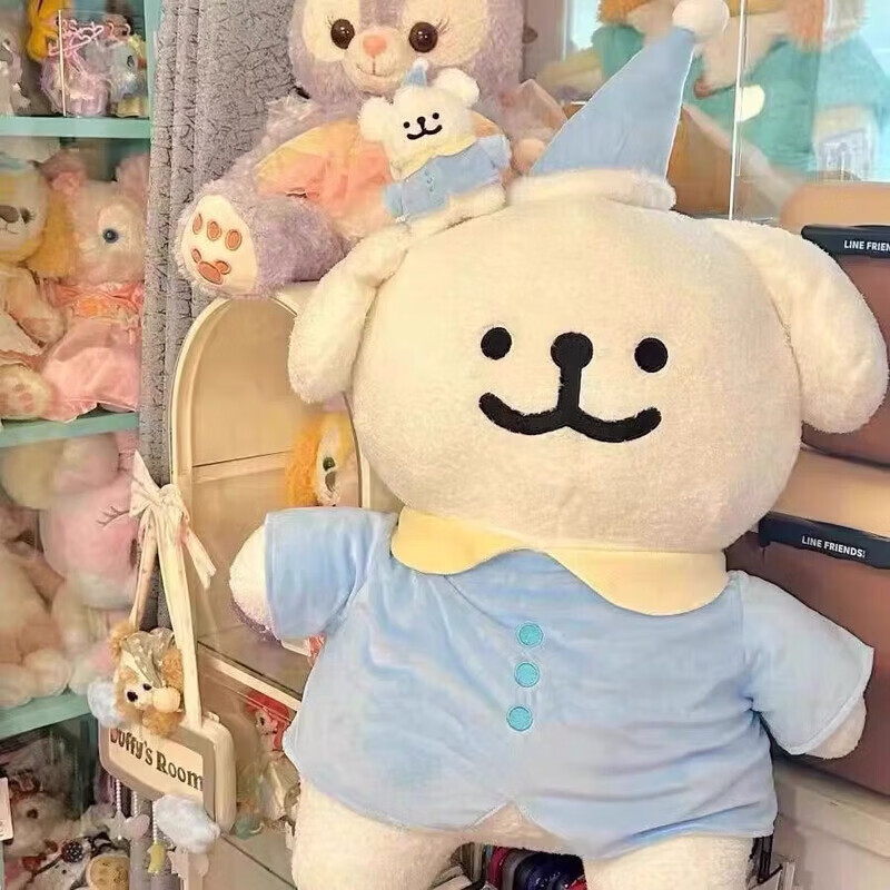 CLCEYOUOETY可爱线条小狗玩偶大号毛绒玩具抱枕小狗公仔布娃娃节日生日 精选优品全长35cm