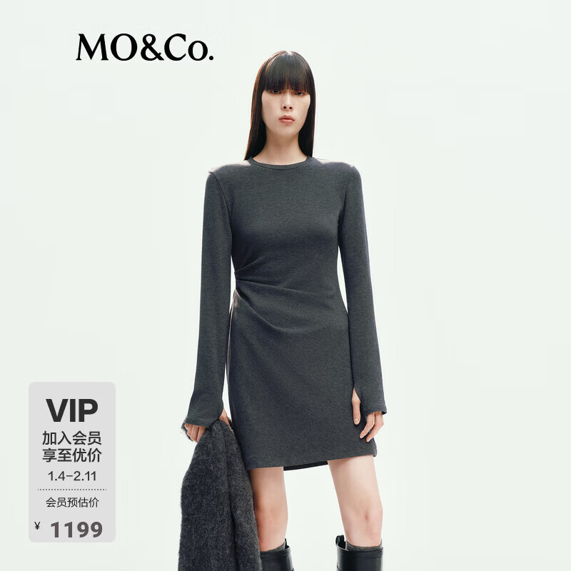 MO&Co.��activeϵ�С�����ȹ2025����Ʒ˫��ץë�п���������MBE4DRS003 ���ɫ S /160