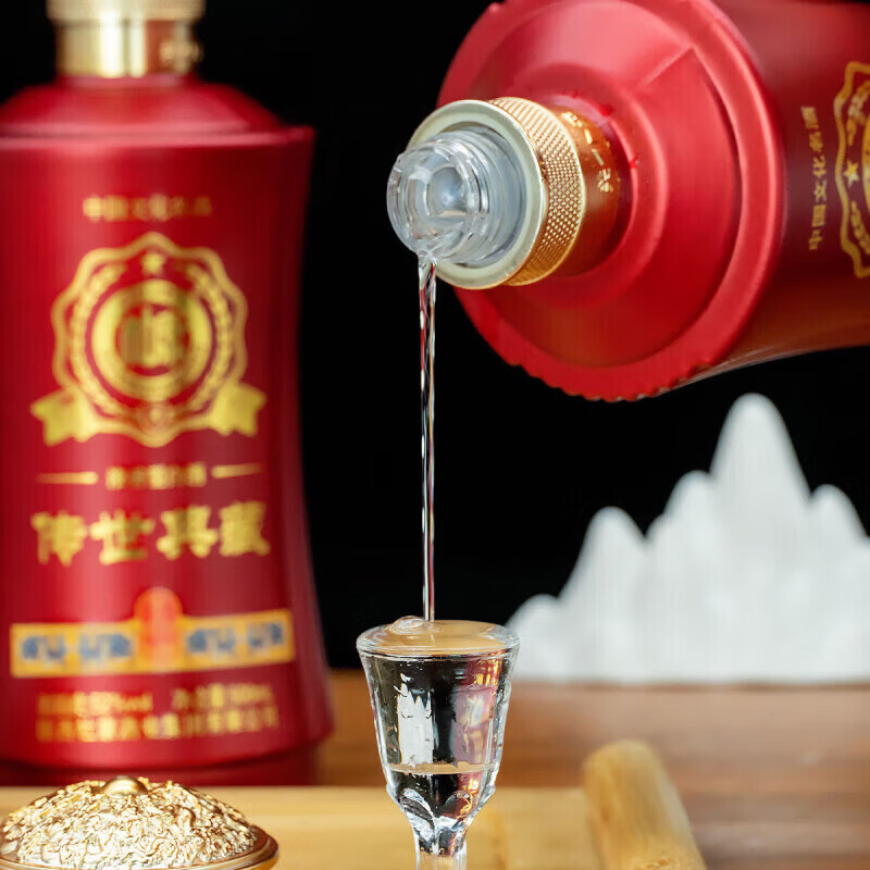 白水杜康【官方正品】浓香型纯粮食固态法白酒礼盒装商务宴请送礼自饮佳品 52度 500mL 6瓶 传世典藏-红