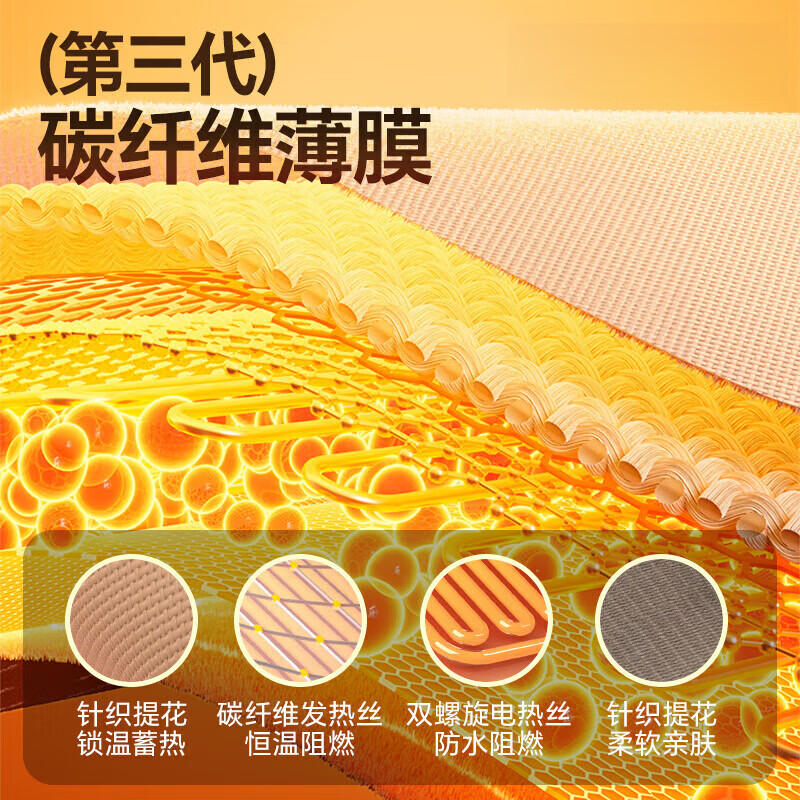 SAWAAG【德国】电热暖身毯披肩暖腿USB可水洗调节盖腿家用办公室发热毯 【红叶枫】+1W毫安充电宝丨石墨烯速热丨可机洗 电热披肩毯充电宝全发热加热盖毯usb暖身