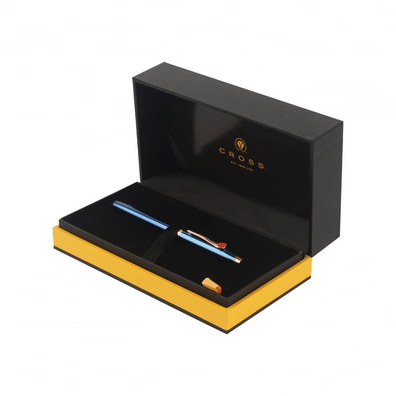 高仕(CROSS)/美國高仕2025愛心限量款鑲章簽字筆男女士送禮物鋼筆簽字筆寶珠筆金屬簽名筆簽字筆定制logo刻字 新世紀半透鈷藍金夾寶珠筆(愛心款)