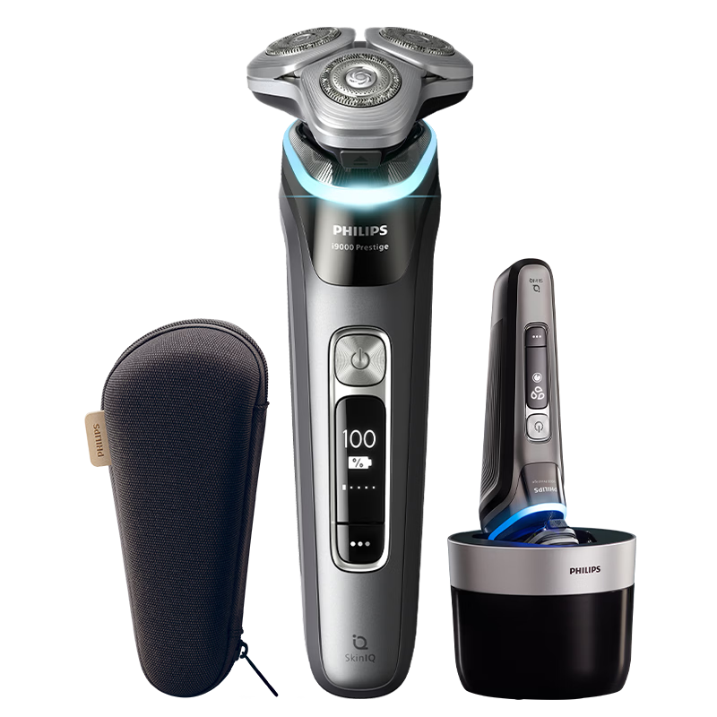 飞利浦电动剃须刀全新一代旋护式新9系pro+ -0.08mm皮下净剃刮胡刀  升级清洁仓 生日礼物送男生老公父亲