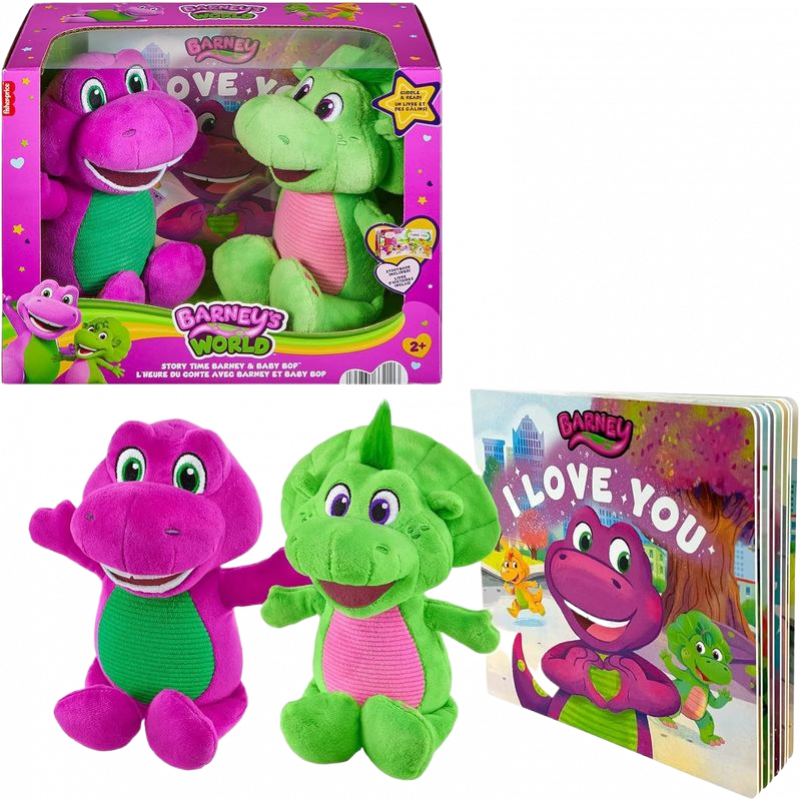 費(fèi)雪（Fisher-Price） 巴尼世界幼兒玩具 9英寸毛絨玩具 附有故事書 適合2歲以上 禮物