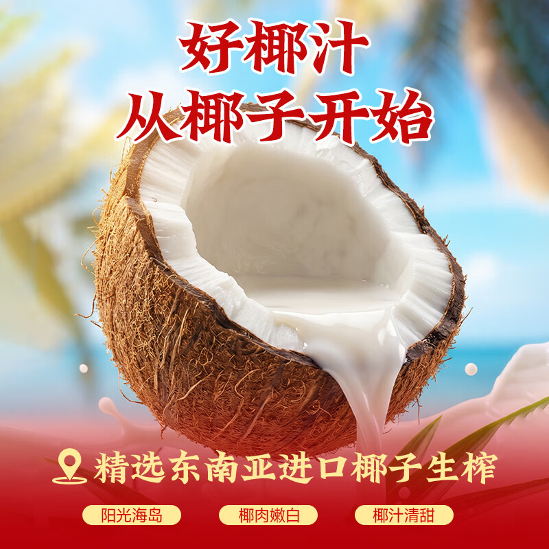 椰泰轻上西梅乌龙茶饮料膳食纤维清爽果汁茶解腻 0糖生椰原味220ml*10瓶