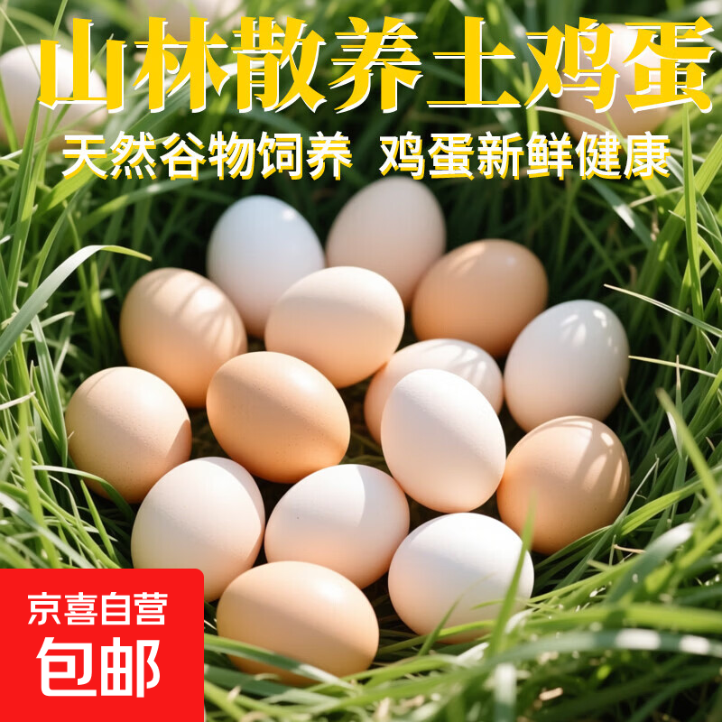 海佑新鲜谷物喂养土鸡蛋柴鸡蛋现捡现发鲜鸡蛋 生鲜买菜单枚40g 土鸡蛋20枚