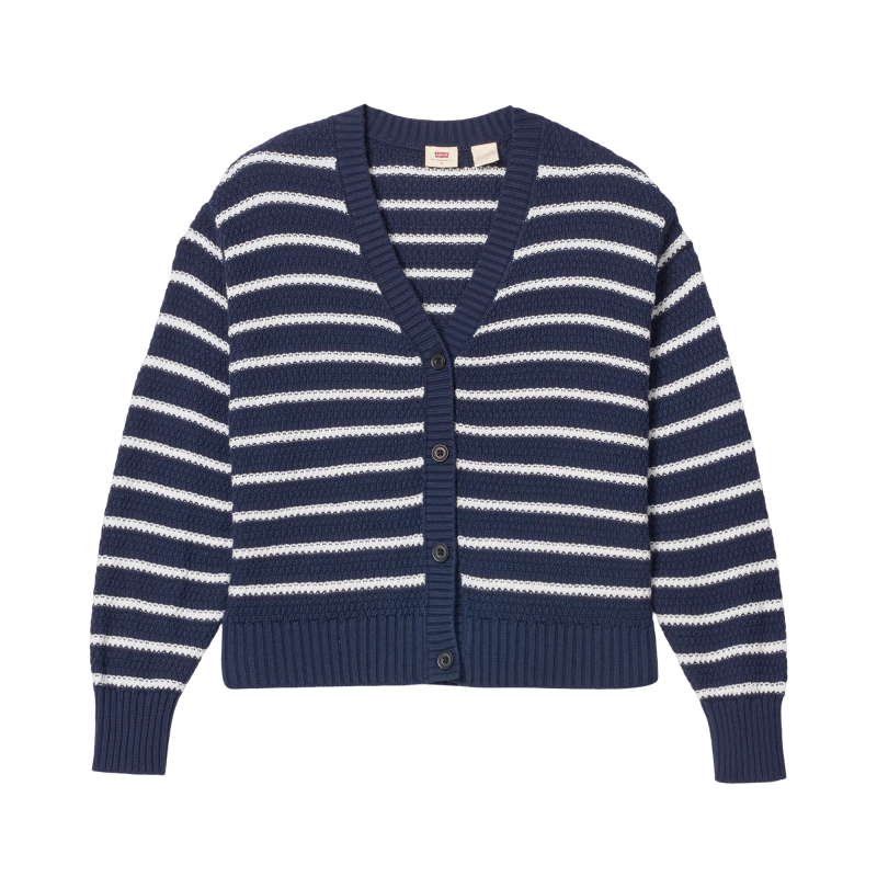 Levi's李維斯26年春夏新款女士復(fù)古慵懶休閑風(fēng)條紋針織開衫毛衣