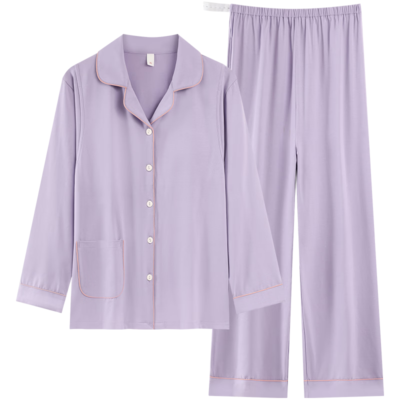 古今（GUJIN）月子服春秋纯棉哺乳期睡衣套装产后方便喂奶侧边产妇哺乳家居服 蓝色-隐形哺乳口纯棉 2XL（推荐体重：130-155kg）