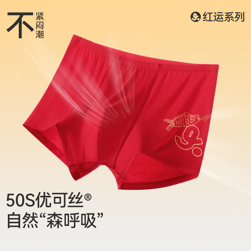 久岁伴红品礼盒儿童内裤袜子组合新年本命年红色男女童大童优可丝三角裤 【男童】袜子2双+平角内裤2条 160 /身高150-162体重90-105斤