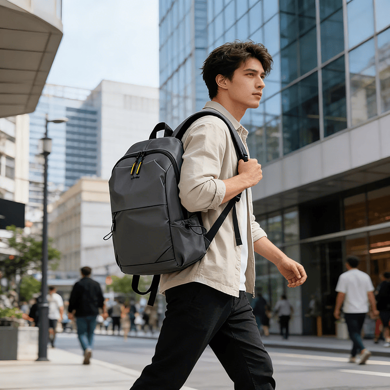 Walker Shop【520礼物】双肩包男书包大容量防泼水商务电脑旅行背包男 雅灰色【礼盒装/京仓发货/次日达】 皮膜升级版30cm*45cm*15cm