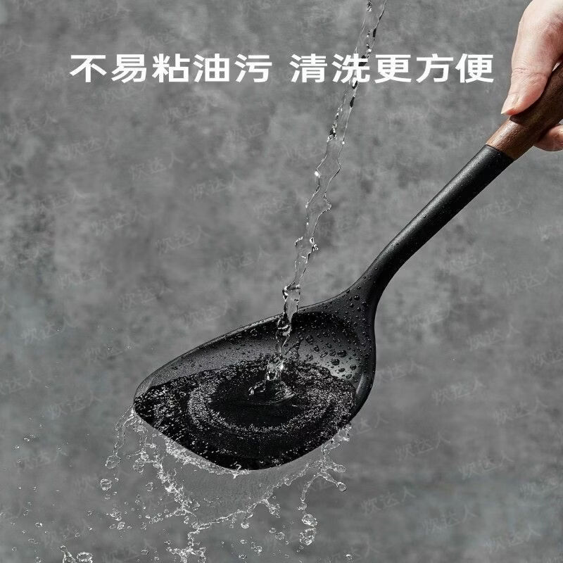 炊达人(CHUI DA REN)硅胶锅铲专用食品级耐高温锅铲家用炒菜铲子汤勺煎铲厨具套装 【母婴级】漏勺-耐高温