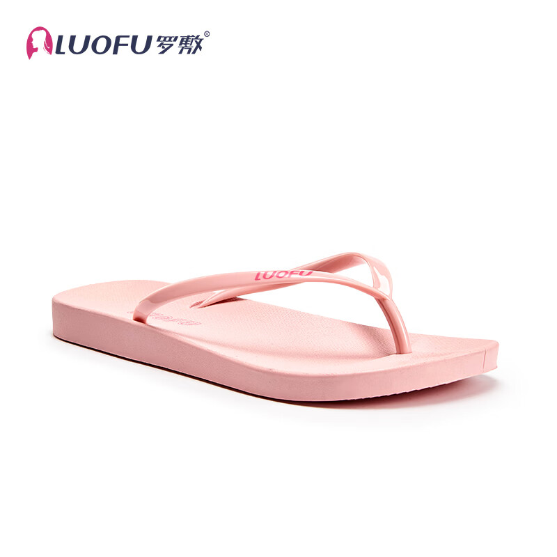 罗敷（Luo Fu）罗敷人字拖女夏可外穿黑时尚夹脚平底防滑洗澡沙滩情侣夹板凉拖鞋 黑色-女款经典款 39