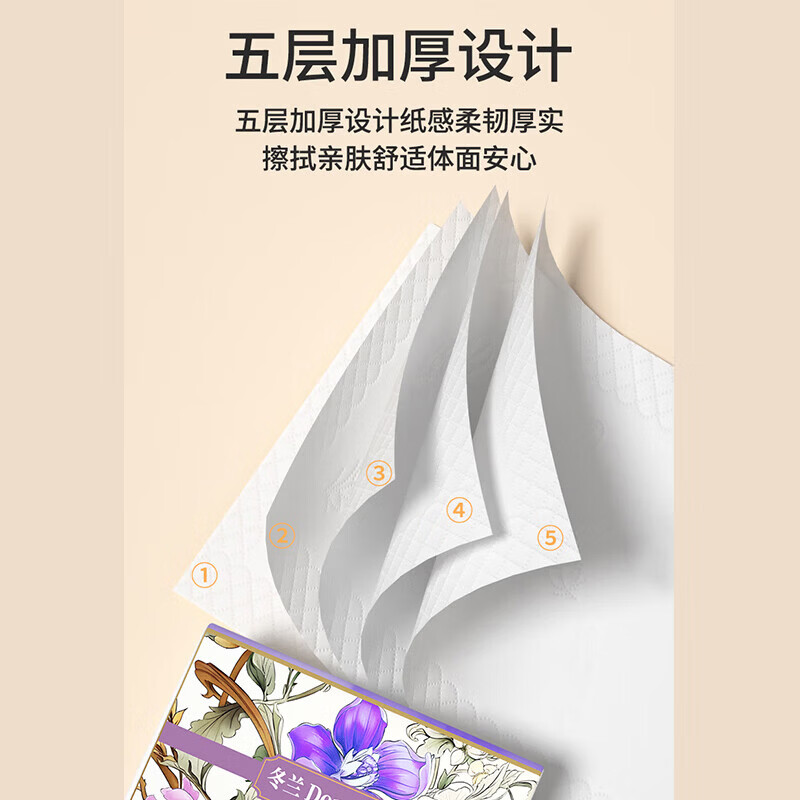 冬兰【优选百货】抽纸巾卫生纸洗脸巾抽纸擦手纸厨房纸巾 5层 400张*1包