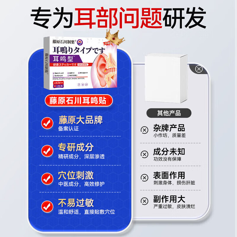 华神方耳鸣贴神经性蝉鸣声嗡嗡响有声专用膏药贴日本进口耳鸣专用膏药贴 特效3盒【一贴止鸣】 0盒*0片 聆香港宝芝林耳鸣贴穴位刺激贴