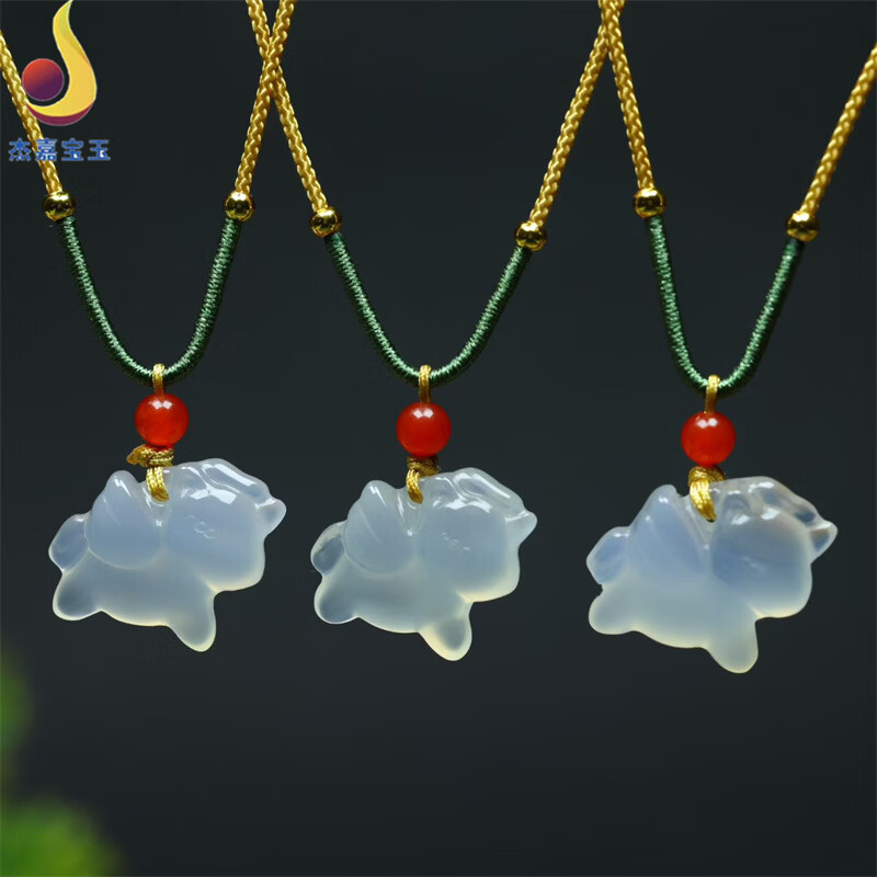 杰嘉宝玉【马上有钱】玛瑙生肖马吊坠手工雕刻男女卡通马挂件礼物带证书