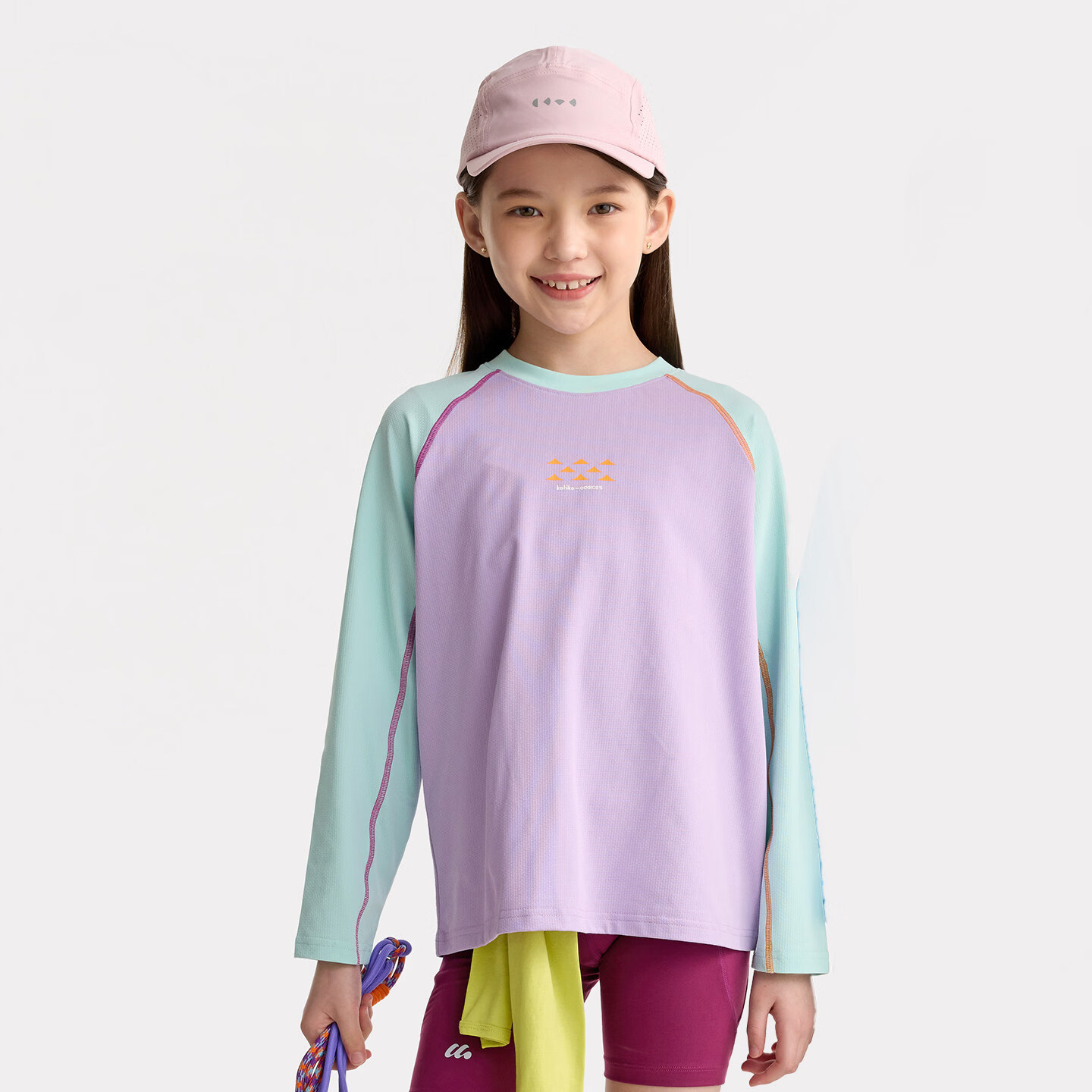 咕噜日记（Purrfect diary）【速干T】童装儿童插肩袖T恤26春装男女童休闲长袖打底衣 海棠紫 150