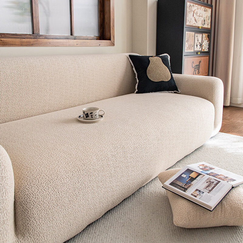 ALPLUME秋冬季加厚毛绒沙发罩全包防滑直排沙发套罩2025新款防猫抓保护套 简绒-卡其 脚踏【适用范围70*90cm】
