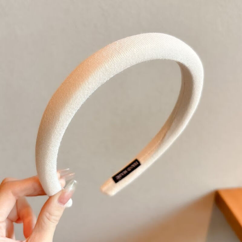 【精选品质】儿童简约咖色发箍女童春夏美拉德海绵发箍女孩百搭不 增高颅顶：白色发箍1件