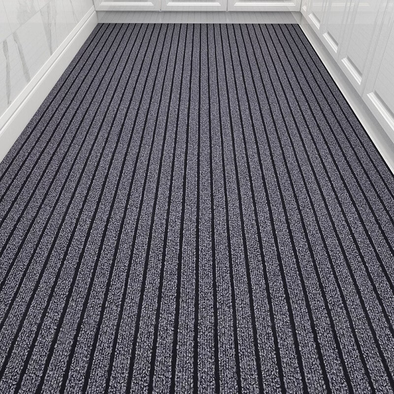 布迪思厨房地垫防滑专用垫子防水防油家用免洗吸水耐脏满铺蹭土门垫脚垫 七条纹黑灰色 定制尺寸联系客服