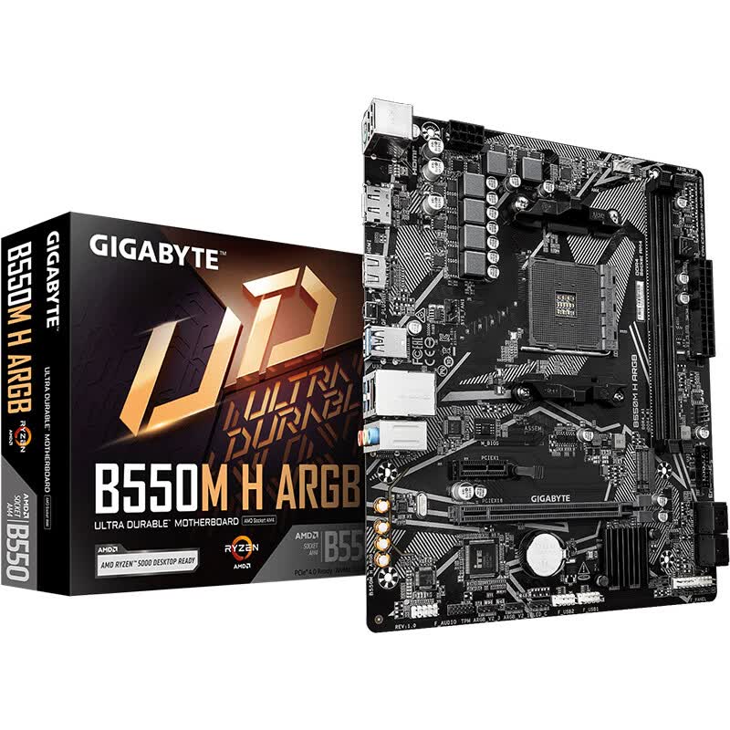 技嘉（GIGABYTE）B550M H ARGB DDR4主板支持处理器45005600X5700G5800X AMD B550 Socket AM4