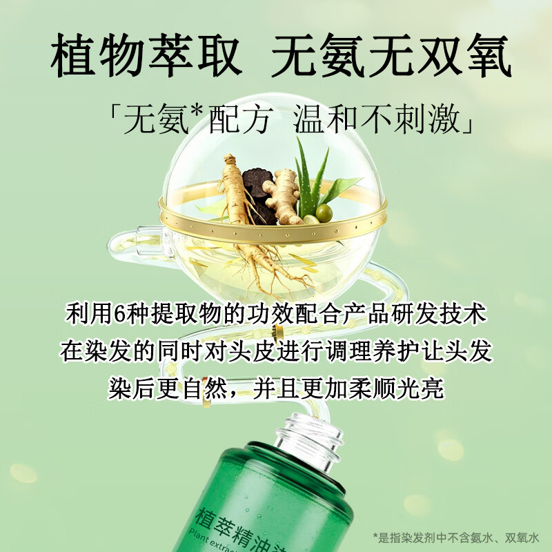 汉亿(HAN YI)染发膏一洗黑天然无刺激盖白发一支黑泡泡染发剂植物纯自己在家 植萃精油染发乳【黑茶色】A+B两瓶装