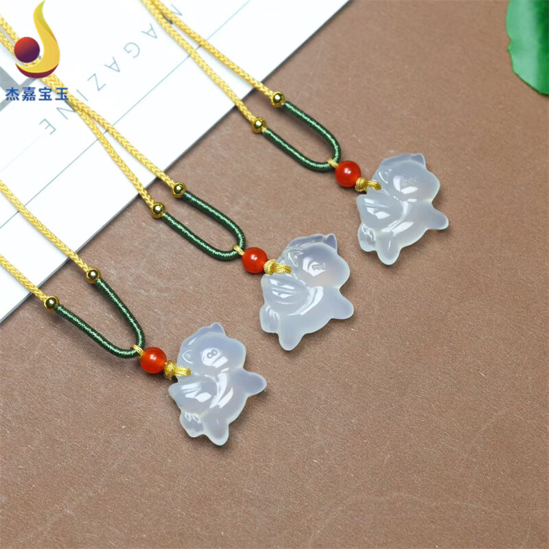 杰嘉宝玉【马上有钱】玛瑙生肖马吊坠手工雕刻男女卡通马挂件礼物带证书