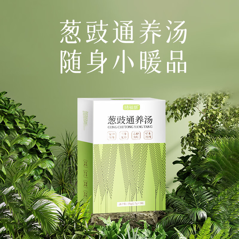 佰诺兮鸿福膳葱豉通养汤草本汤剂2.5g*10袋家中常备暖身饮品 囤货装8盒* 2.5g*10包