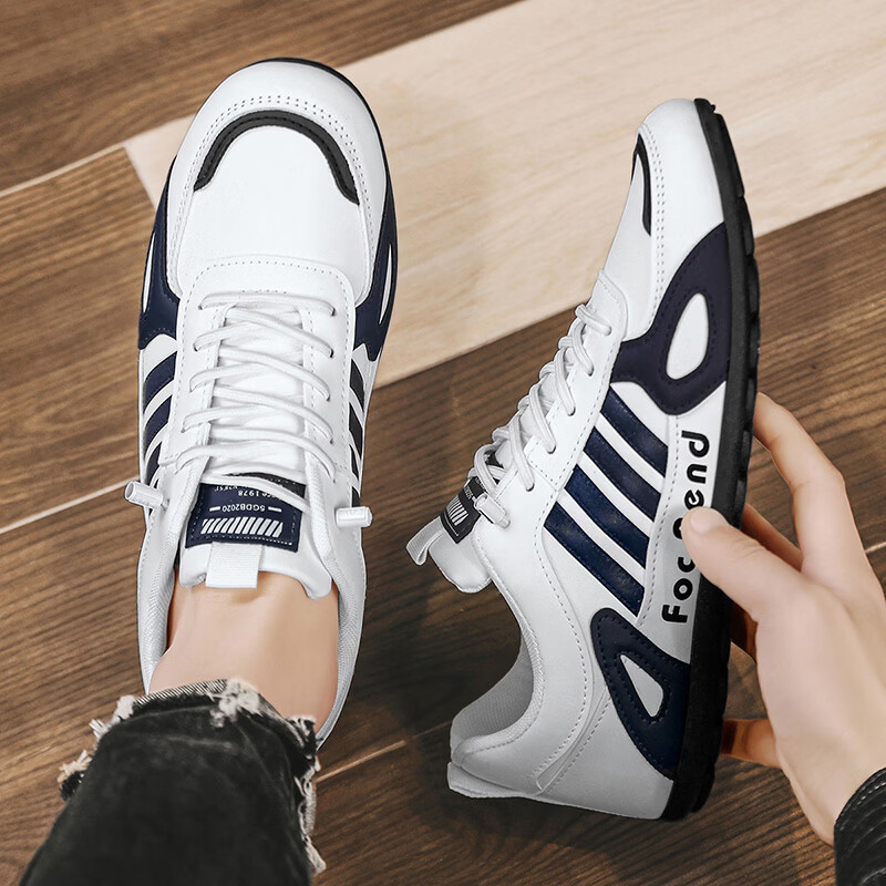 西域骆驼（VANCAMEL）男鞋2025冬季新款舒适防滑运动跑步休闲阿甘鞋时尚百搭潮流鞋子男 【官方正品 质量保证】白色配色 43