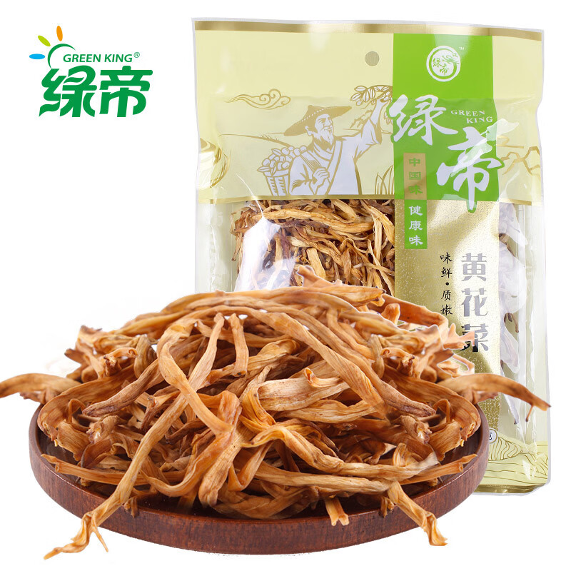 EOAGX绿帝黄花菜150g袋 南北干货金针菇菌 干品无硫熏忘忧草特产包邮 [黄花菜/150g]x1袋