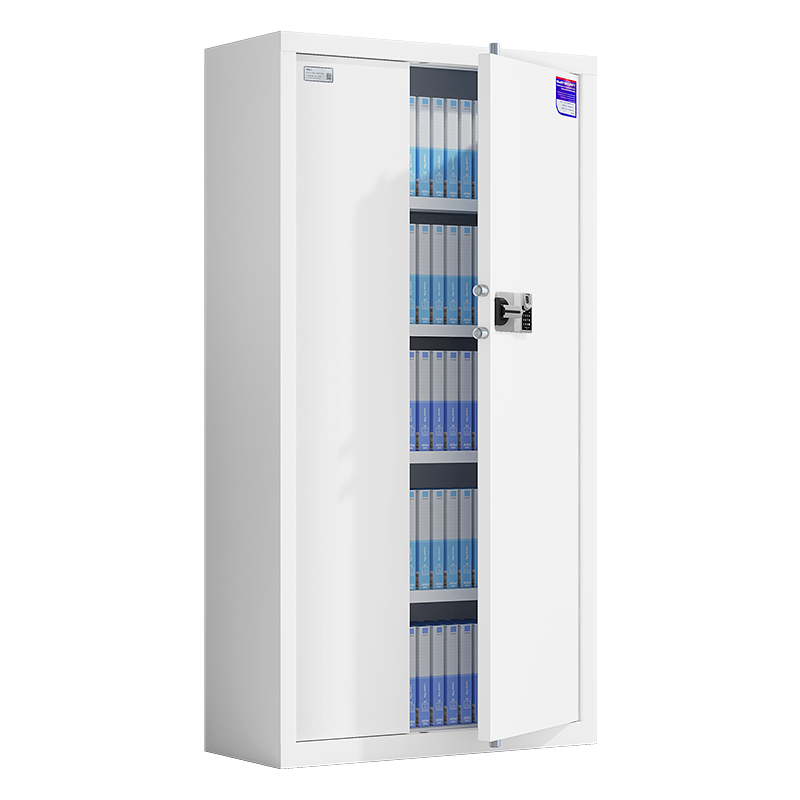 美亿莱 保密柜电子密码柜办公资料档案柜保密文件柜钢制加厚密码锁文件柜灰白色国保指纹锁通门保密柜无抽屉