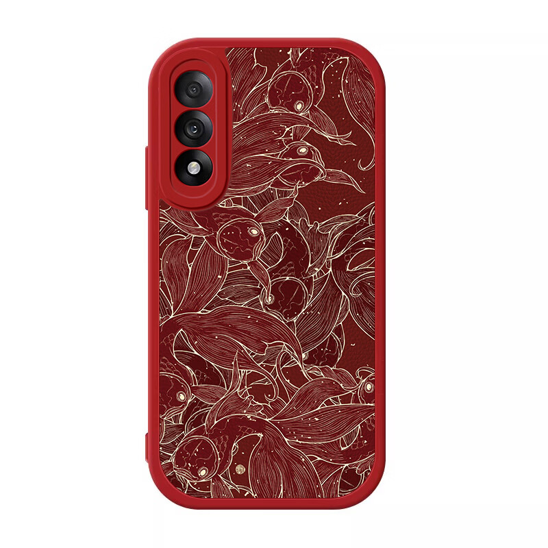 古风雷适用一加Ace5Pro手机壳新年红色全包镜头磨砂硅胶1+ace5国潮中国风鲤鱼彩绘防摔保护壳 一加Ace5Pro【白色-好运围绕锦鲤】