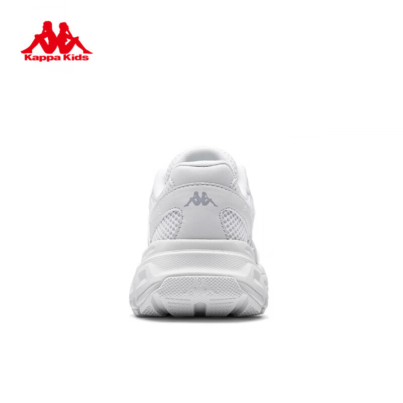 卡帕（Kappa）童鞋儿童运动鞋春季新款青少年女童小白鞋减震软底耐磨男童跑步鞋 经典白 34