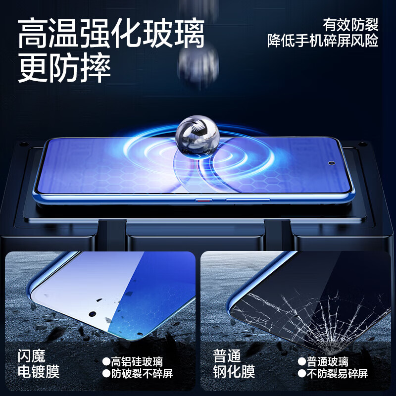 闪魔-适用华为nova12/活力版钢化膜高清全屏玻璃防摔抗指纹防手汗防刮防爆抗蓝光手机保护膜 nova12/活力版【护眼版丨抗蓝光】2片+神器 贴坏包赔