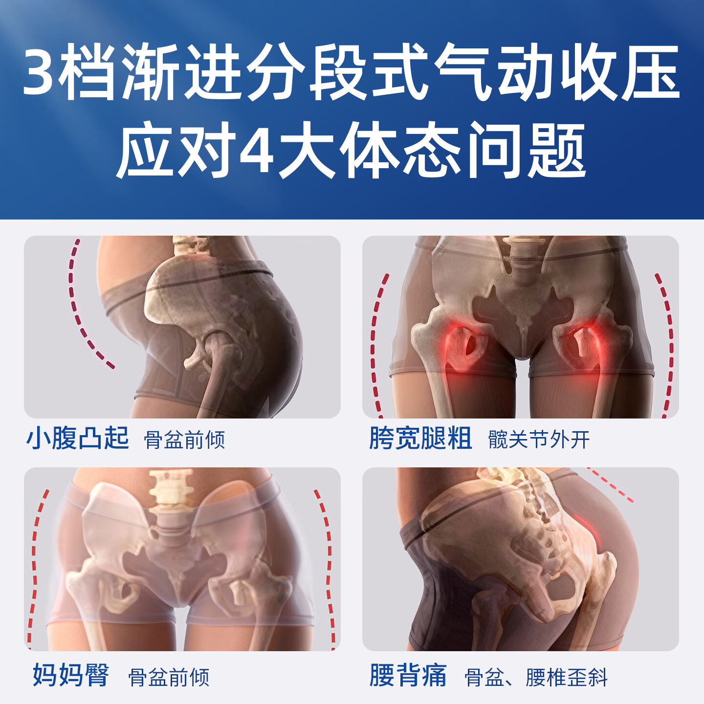 芈医生骨盆修脩复仪产后收胯宽神器电动久坐盆骨前倾正矫器妈妈臀耻骨分臀部按摩器 豪华款