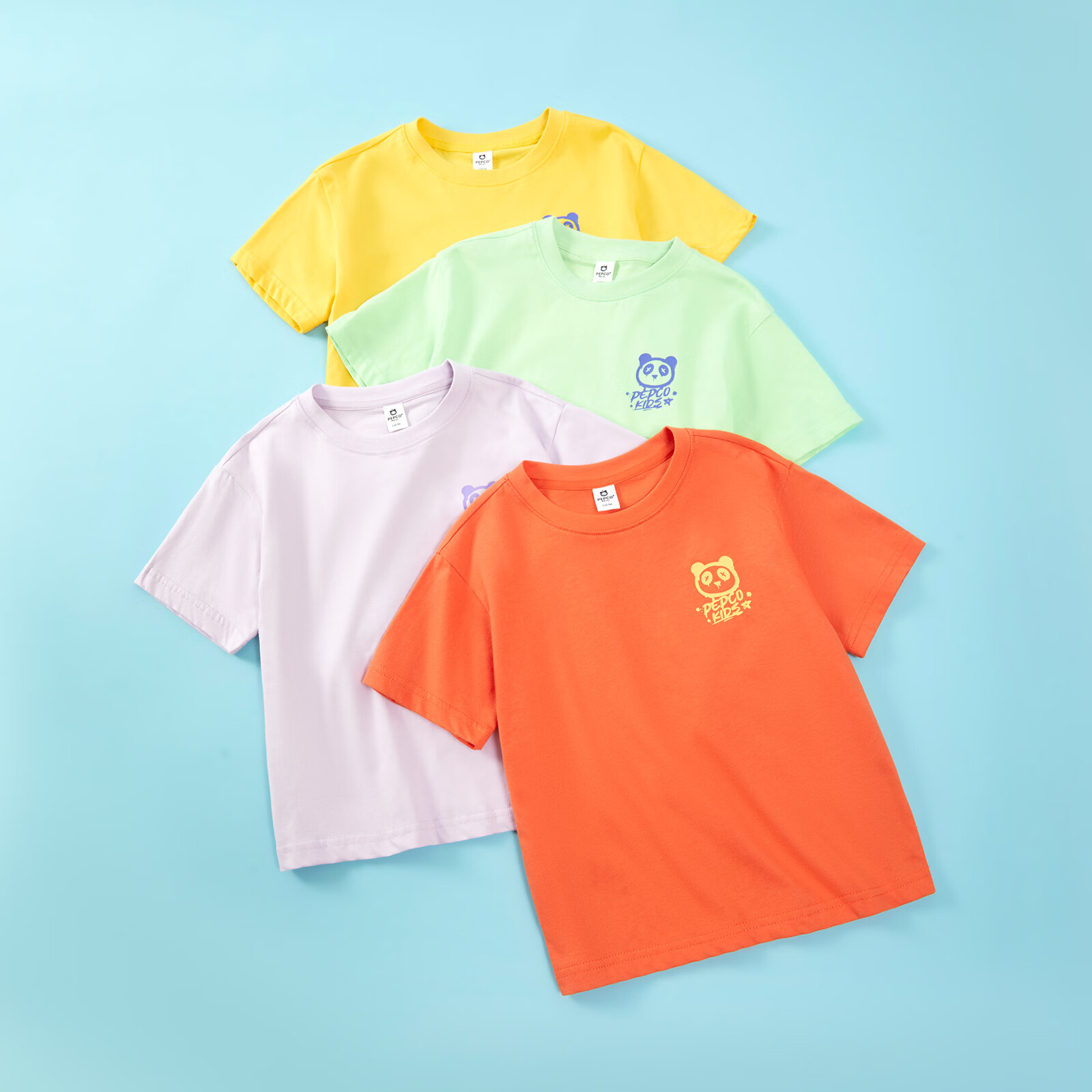 小猪班纳童装夏装新款儿童短袖T恤中大童男童上衣女童男孩亲子装 水泥灰 90