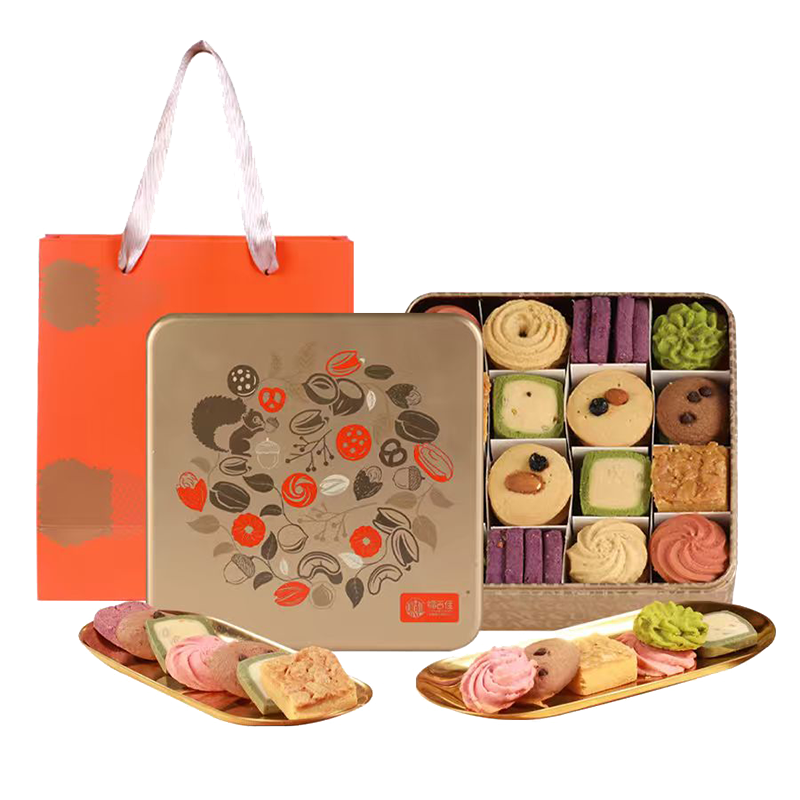 稻香村经典花500g曲奇饼干糕点礼盒伴手礼物休闲零食点心新春年货礼盒