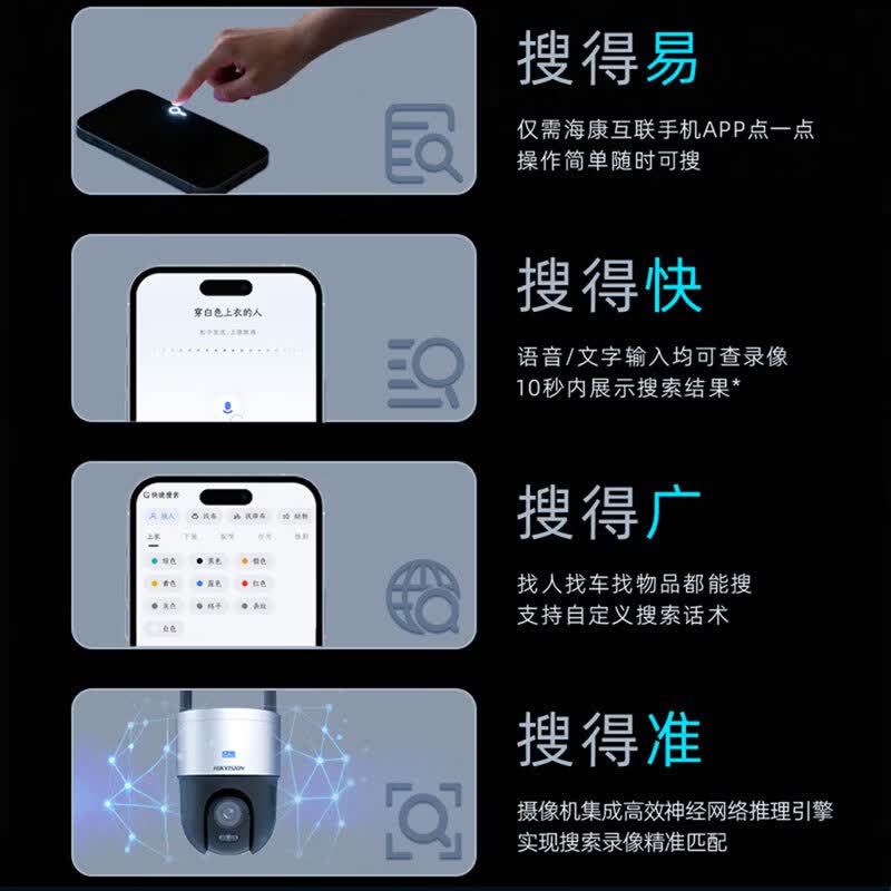 海康威视(HIKVISION)4G终身免流量监控球机摄像头 无需连WIFI 360度无死角带夜视室内户外农村院子手机远程 400万文搜臻全彩2.0丨Q3S4LW-GL/L 官方标配不带内存卡 内置无限流量卡