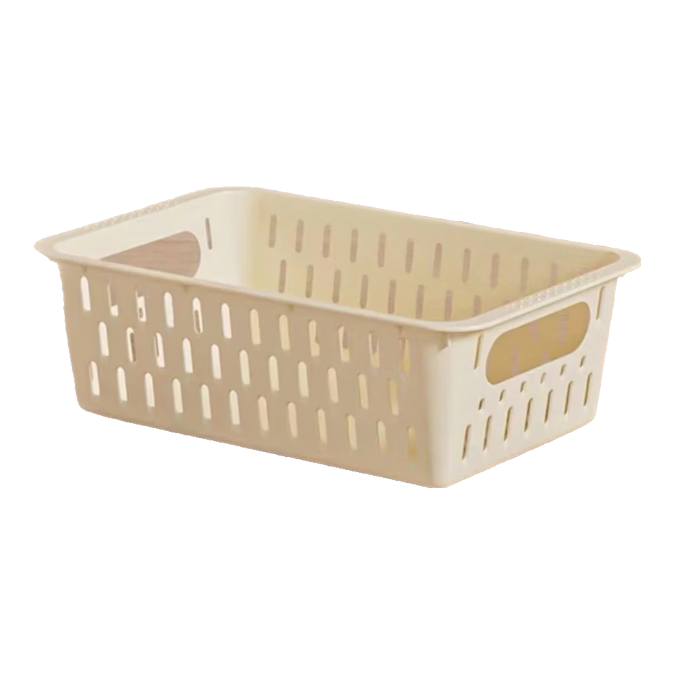 简约风桌面文件筐办公文具收纳盒办公室教室寝室文件筐高颜值大容量储物筐 奶油风收纳筐 中号 1个装 活动款