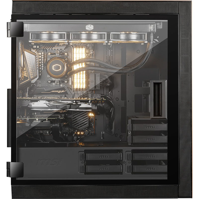 微星(MSI)黑金佩龙斧 游戏办公台式电脑主机eatx机箱 (预装3风扇/支持显卡竖置/ace主板/3080显卡/360水冷)