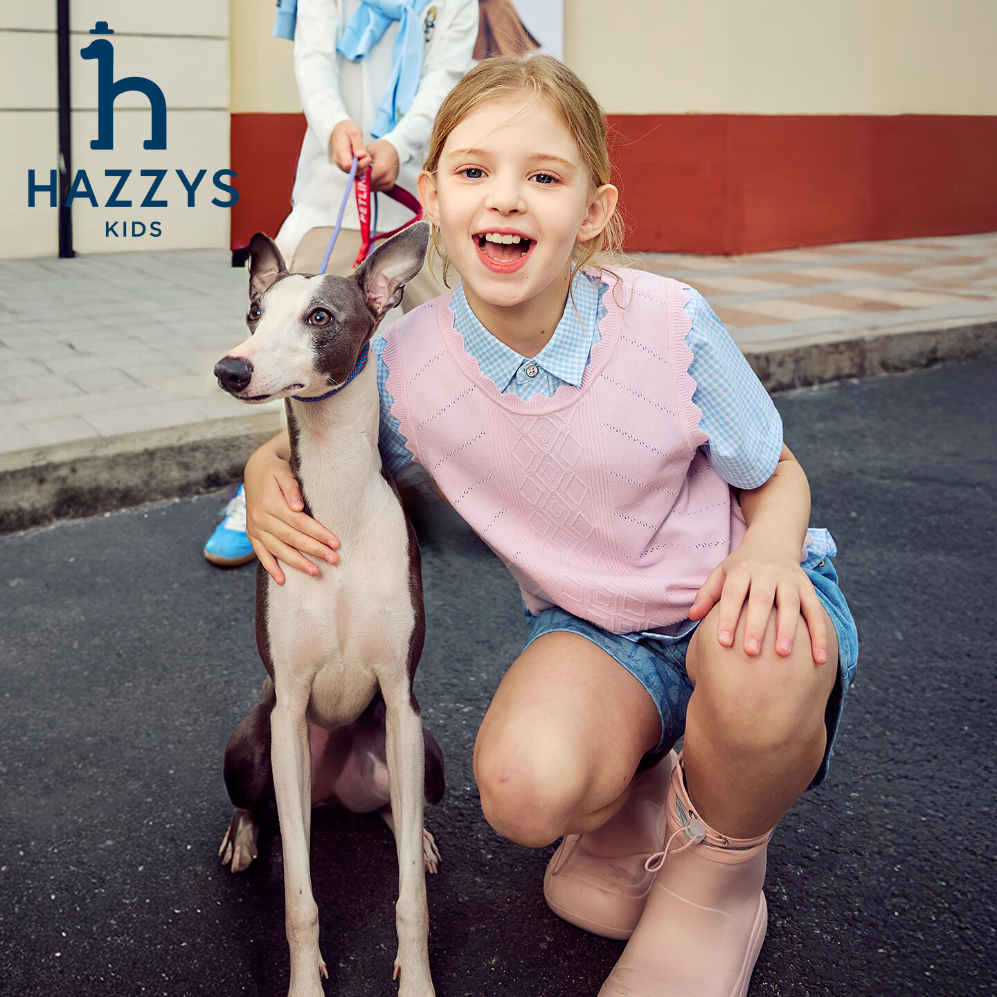 哈吉斯（HAZZYS）童装女童马甲2026夏新学院系列线织背心 本白 165