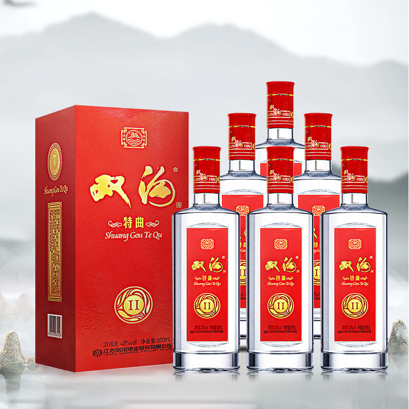 双沟浓香型白酒 纯粮酿造【过年送礼】 42度 500mL 6瓶 特曲整箱