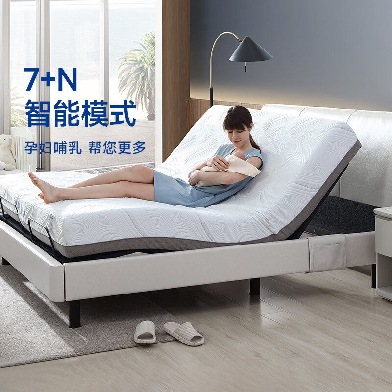 妙普乐【达人推荐】床百合m2智能梦电动床双人床 [升级款：黑色软床+升降电机+22cm诗梦0压床垫 1500mmx2000mm
