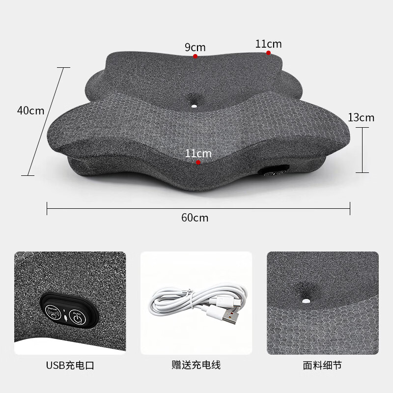 MGXEK【德国】记忆枕颈椎枕护颈枕成人睡觉专用颈椎病深度睡眠热敷高枕 升级款.震动按摩+恒温热敷+升降气囊-经典灰 A类 单只 【全网热销100W+】人体工学颈椎枕