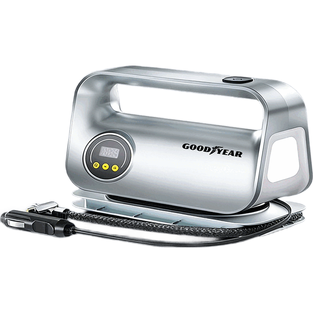 固特异（Goodyear）车载充气泵汽车打气泵轮胎专用测胎压气压表车用电动打气筒 机械表【插点烟器】3.5m充电线+胎压监测