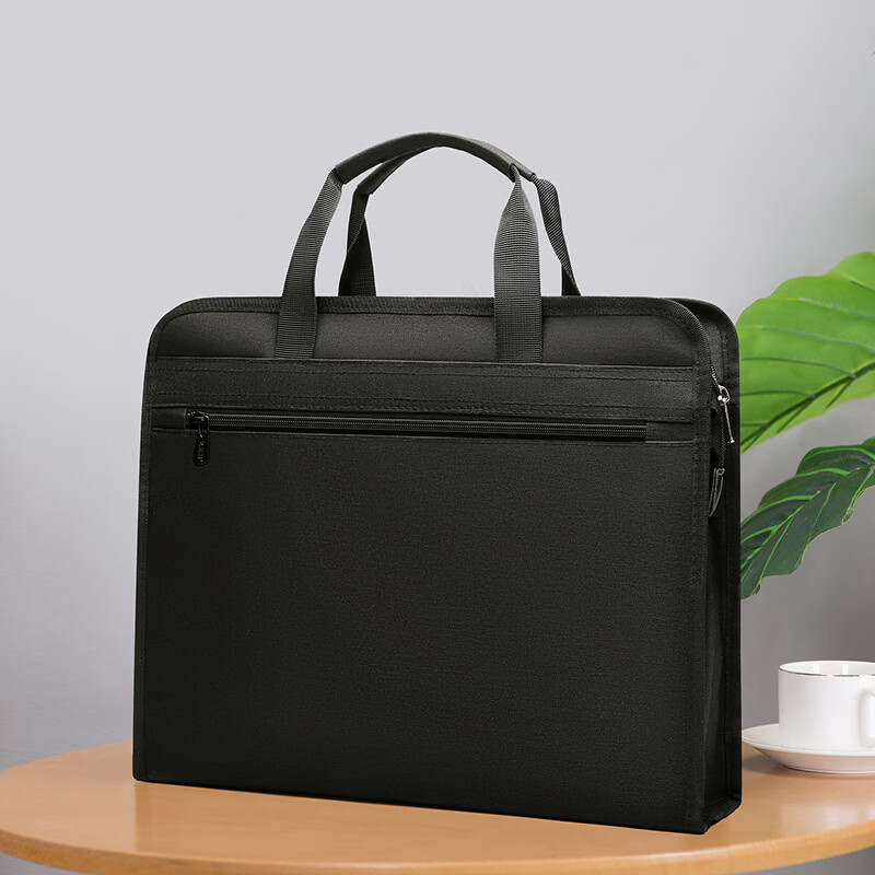 851公文包定制男士文件包a4文件袋拉链式手提包公文袋商务 灰色-带水杯位和笔插位 38*31*7(单位/CM)