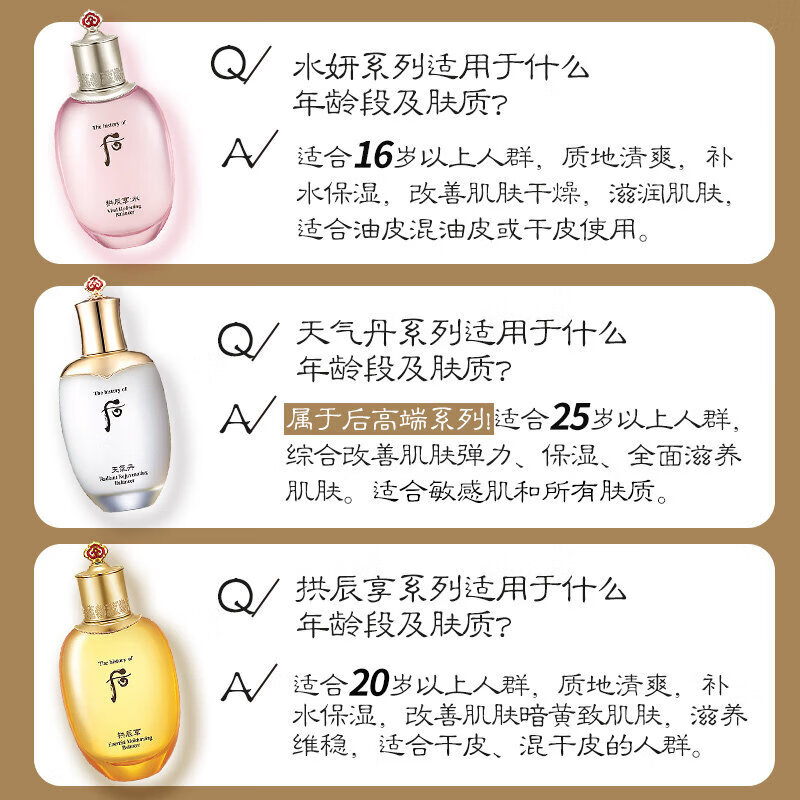 后(The history of Whoo)韩国天气丹花献套盒天率丹水乳霜补水保湿紧致抗皱护肤品套装 天气丹水乳七件套装