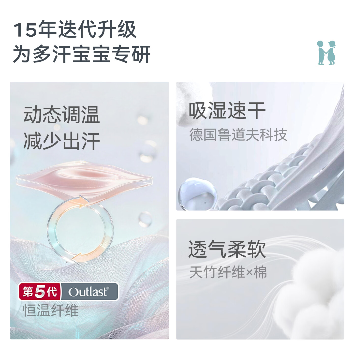 ibaby×outlast太空科技恒温纱布婴儿睡袋夏季薄款宝宝防踢被儿童睡衣 【28-32℃】双层纱布款-翩跹彩蝶 100码【身高90-100cm 2-3岁】
