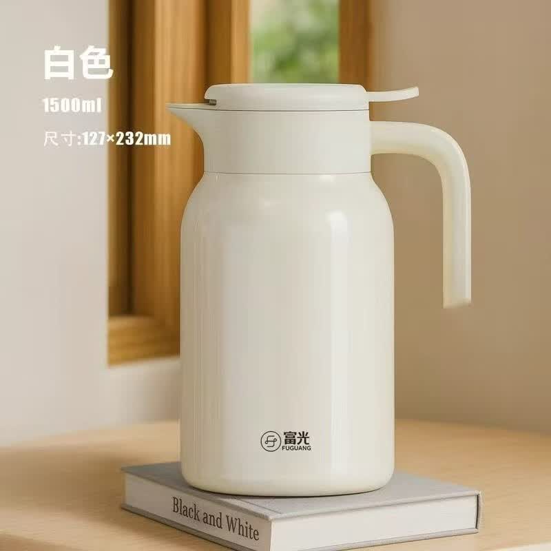富光保温壶家用大容量保温水壶办公室不锈钢热水壶学生宿舍暖瓶子 极昼白1500ml（304不锈钢内胆） 1.5-2L