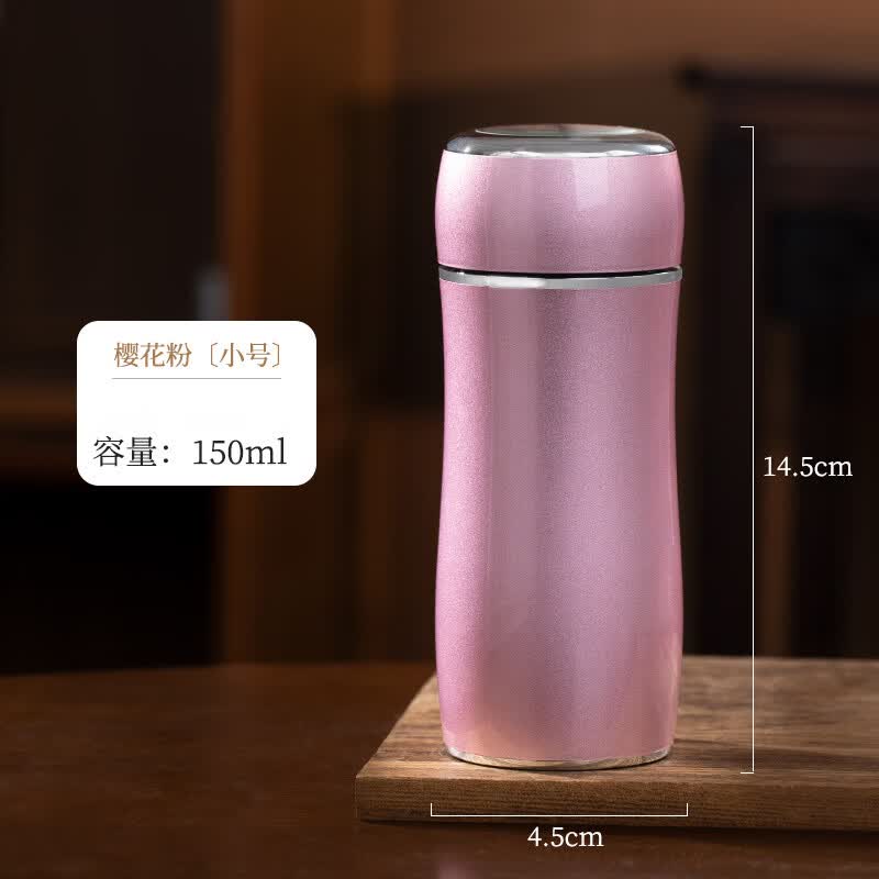 亚利顿银杯子足银 云南雪花银水杯足银内胆保温杯食用熟银茶杯女士 天蓝色-中号【足银999 配检测证书】