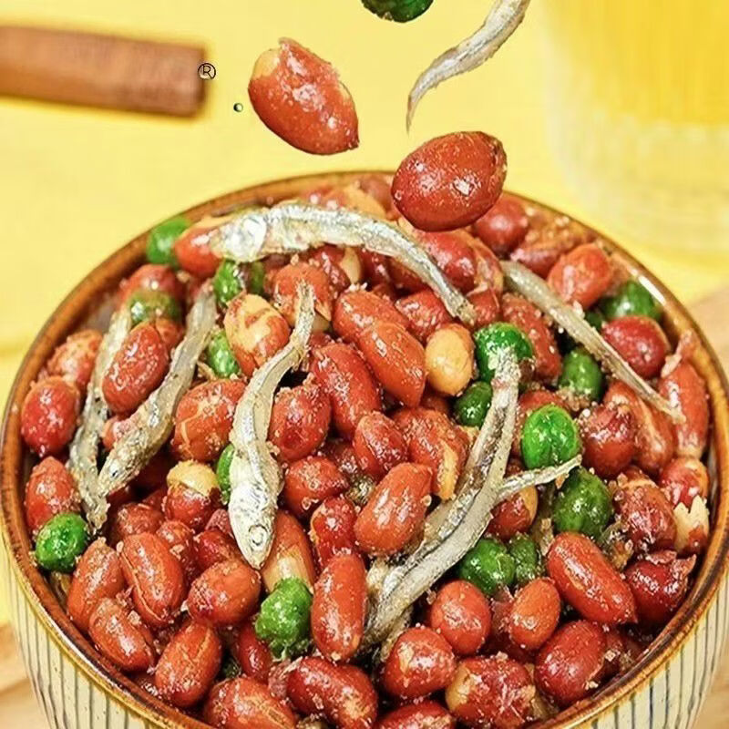 无疆妙品无干燥剂小鱼花生延边特产烧烤店小银鱼青豆花生米零食 小鱼